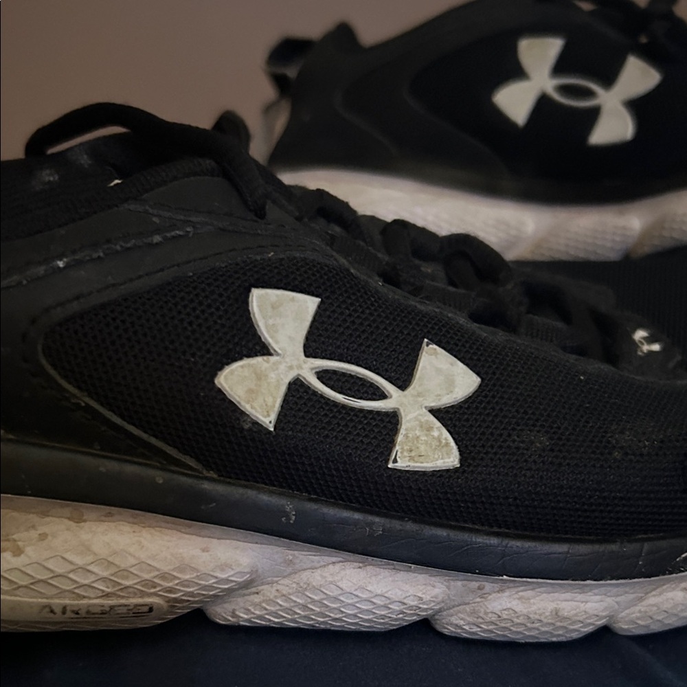 Under Armour Black and White Running Shoes